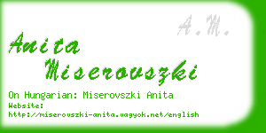 anita miserovszki business card